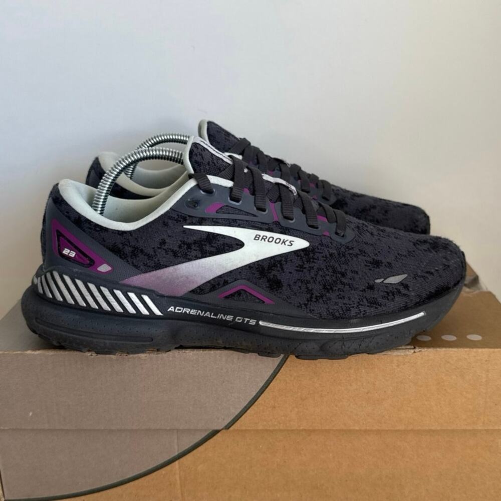 Brooks Adrenaline 23 Grey/Teal Women’s Running Sneakers - SZ 8 - Picture 2 of 15
